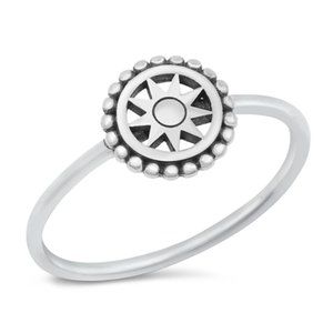 Sterling Silver Compass Ring 925 Fashion Band